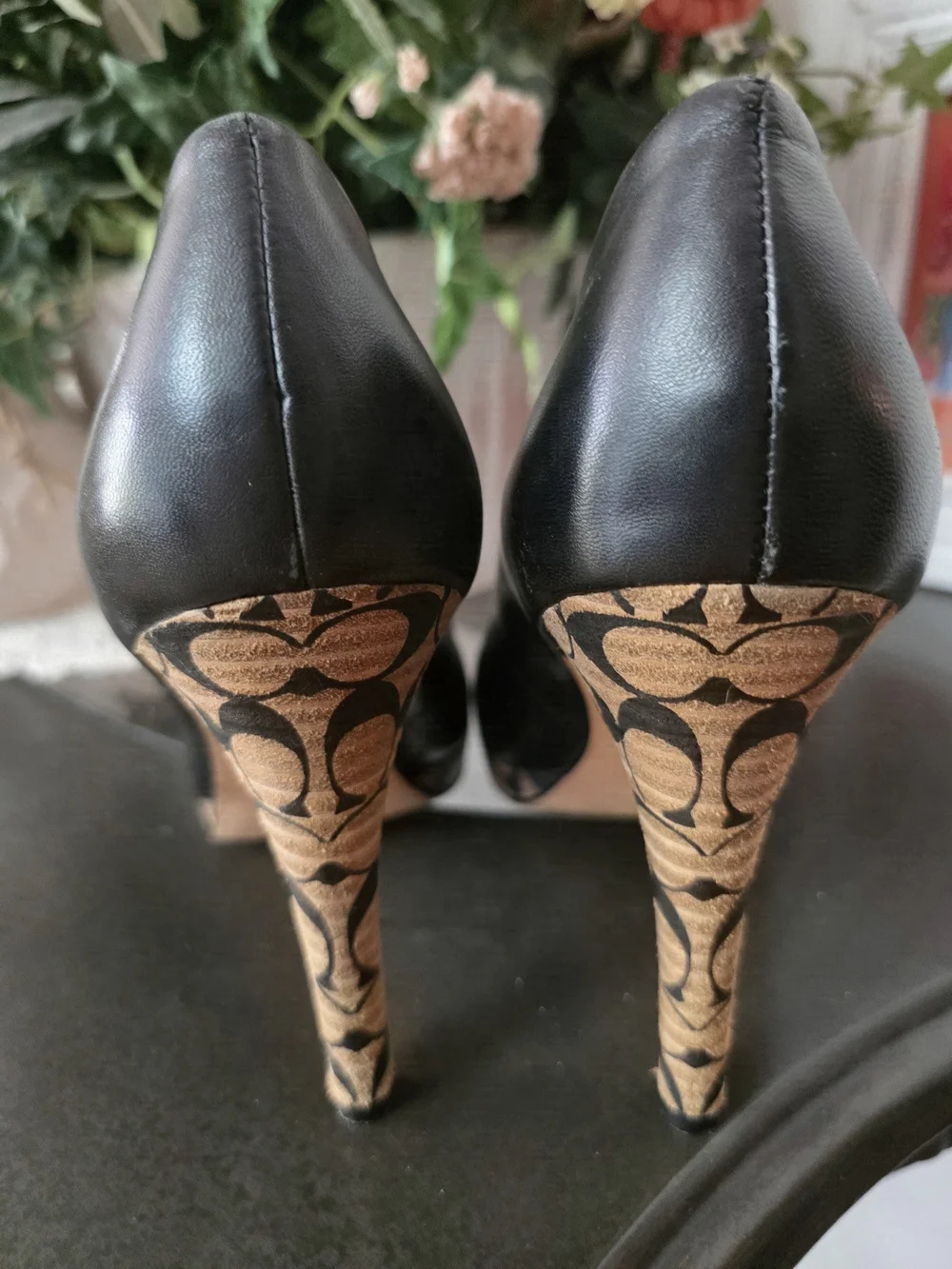 Coach Alexa Black Leather Platform Heels